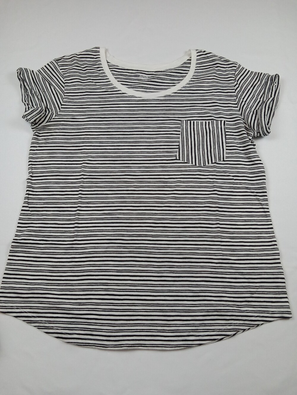 ​a.n.a A New Approach Striped Short Sleeve Pocket Tee Shirt Size L